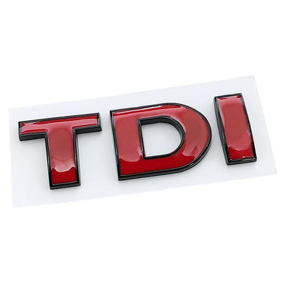 3D ABS Black Red Logo TDI Emblem Letters Decal Car Rear Trunk Badge TDI Sticker for VW Accessories