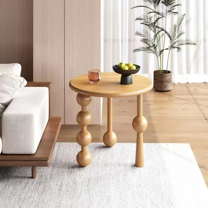 Scandinavian Solid Rubber Wood Table Small Side Table Creative Design Coffee Table Living Room Household Sofa Side Table