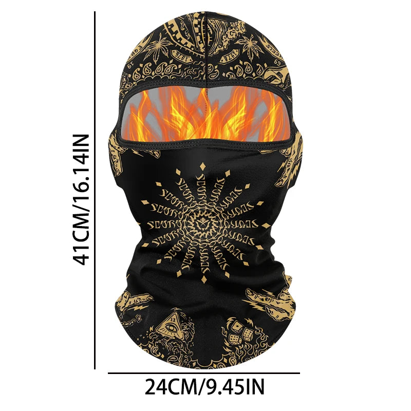 Winter Warm Plus Velvet Balaclava Motorcycle Cold-proof Scarf Ski Full Face Mask Skull Clown Windproof Neck Cover Cycling Cap