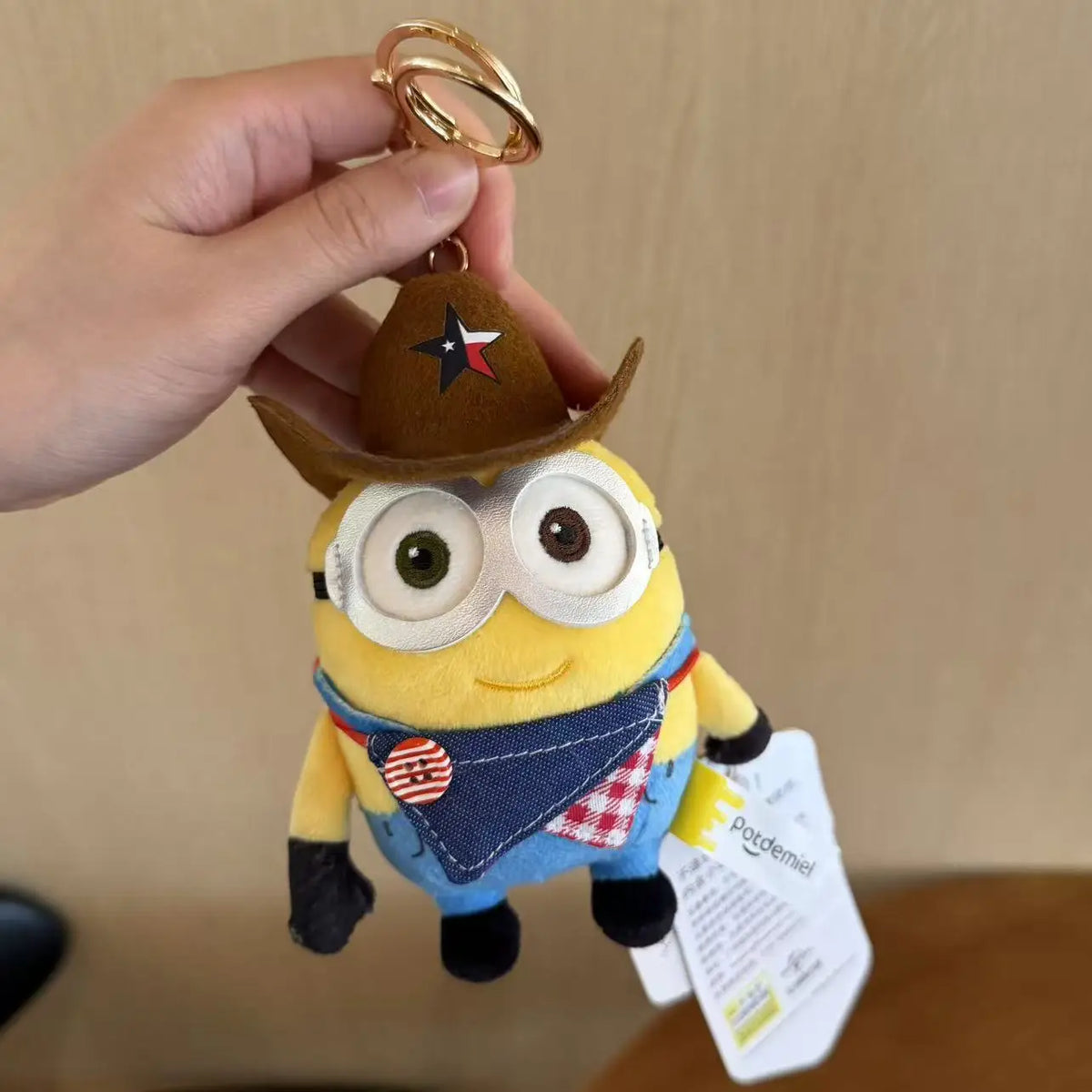 Genuine Cute Little Yellow Minion Bob Backpack Pendant Cartoon Plush Doll Keychain Bag Doll Decoration Birthday Gift