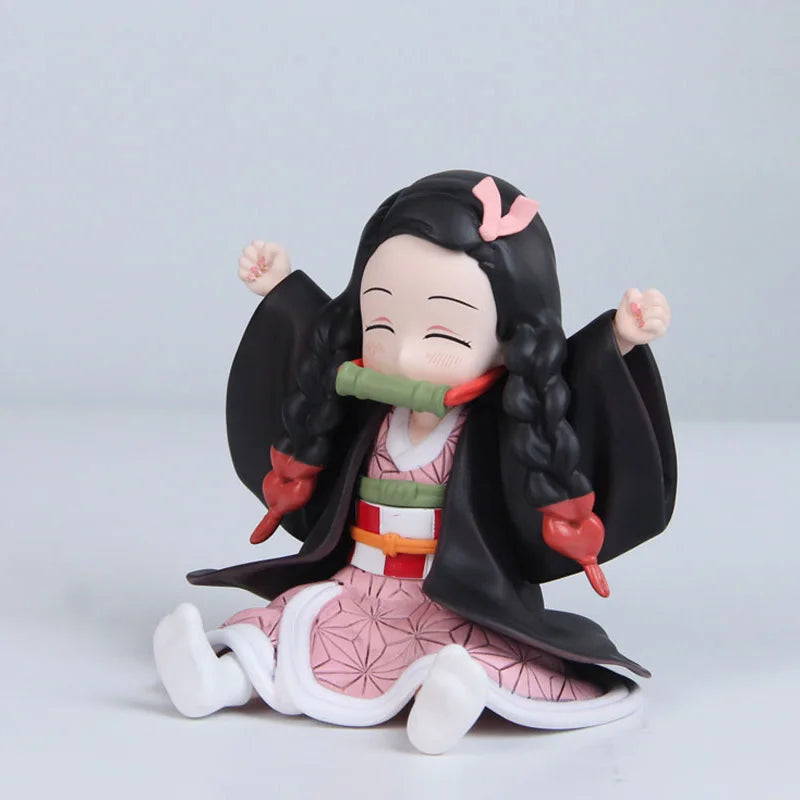 11cm Anime Demon Slayer Kamado Nezuko Figures Sitting Posture Model Toy Desktop Ornament Display Collectible Periphery Fun Gifts