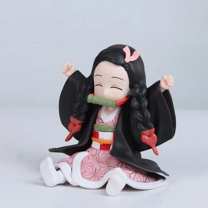 11cm Anime Demon Slayer Kamado Nezuko Figures Sitting Posture Model Toy Desktop Ornament Display Collectible Periphery Fun Gifts