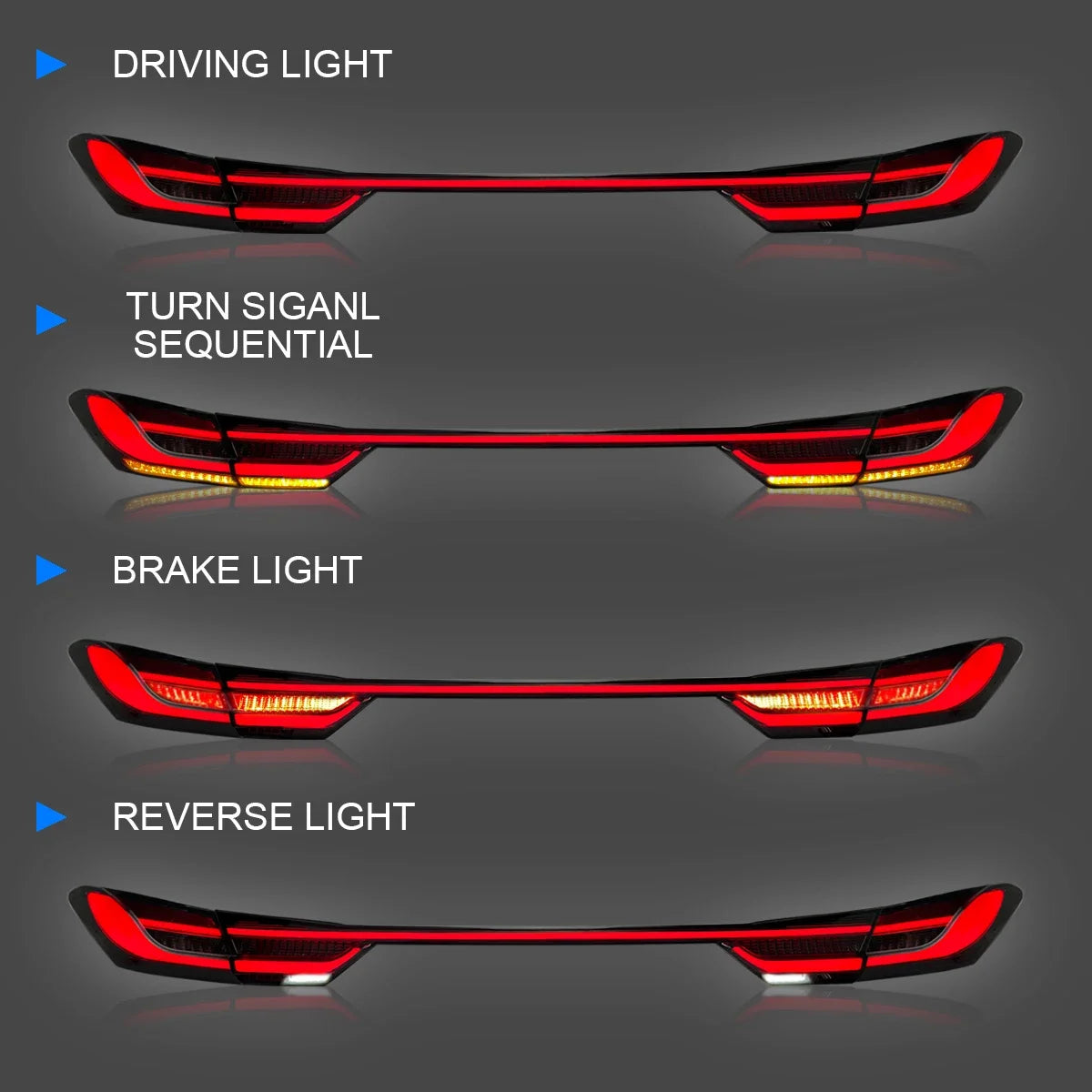 Car For Toyota Camry 8th Gen Taillight 2018-2022 Upgrade Modified to New DRL Dynamic Turn Signal LED Taillight Auto Accessories