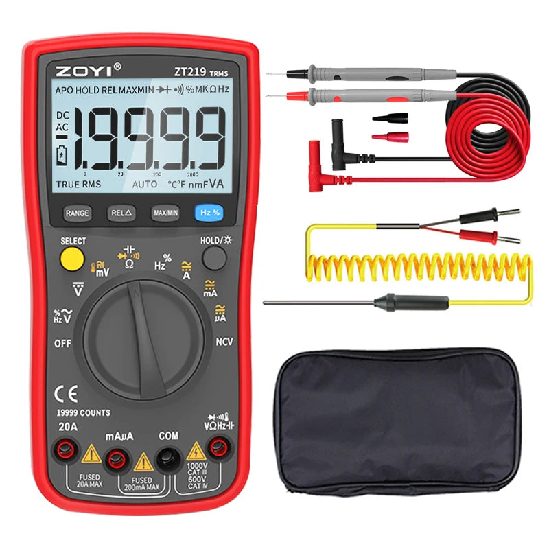 ZT219 Digital Multimeter 19999 Counts True Rms Multimeters AC/DC Current Meter Voltimetro Profesional Voltage Tester F