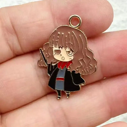 10/20Pcs Harry Potter‌ Anime DIY Hand Making Alloy Keychain Backpack Handmade Keychain Accessories Cute Keyring Gift for Fans
