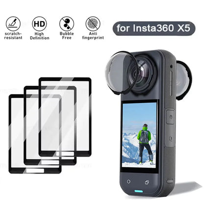 Screen Protector For Insta360 X4 X5 Tempered Glass Film Lens Guard Cap Protective Kit 360°Video Camera Accessores Anti-Scratch