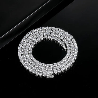 SY Brand Jewelry 925 Sterling Silver Chain Tennis Necklace Gemstones Women Men Luxury Necklaces Rhodium Plated S925 Jewelry