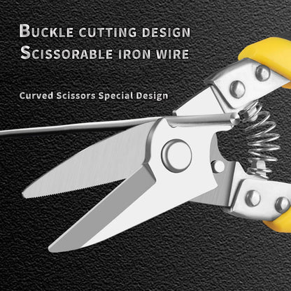 TUPI Multi-purpose Iron Shears Stainless Steel Elbow Shears Wire Slot Iron Wire Scissors Straight Head Tin Scissors