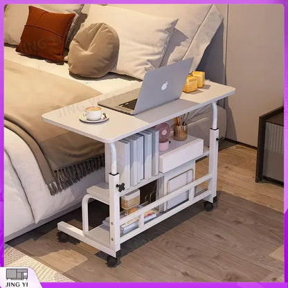 Adjustable Height Electric Standing Desk with Multi-Tier Storage Shelves Laptop Desk for Home Office Study Room Balcony