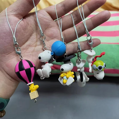 Anime Snoopy Action Figures Rock Party Flying Chapter Blind Box Toy Balloon Pendant Collection Decoration  Gifts