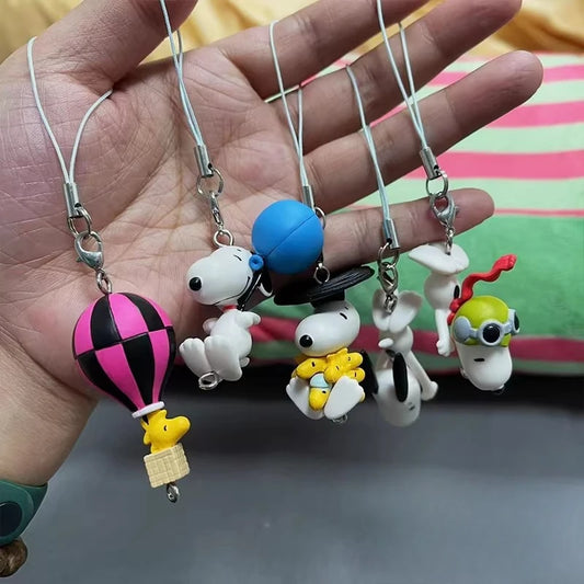 Anime Snoopy Action Figures Rock Party Flying Chapter Blind Box Toy Balloon Pendant Collection Decoration  Gifts