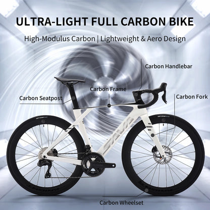 SAVA SLR8 Full Carbon Fiber E-Shift Road Bike with SHIMAN0 ULTEGRA 8170 Di2 Kit Cyclocross Road Bike Racer