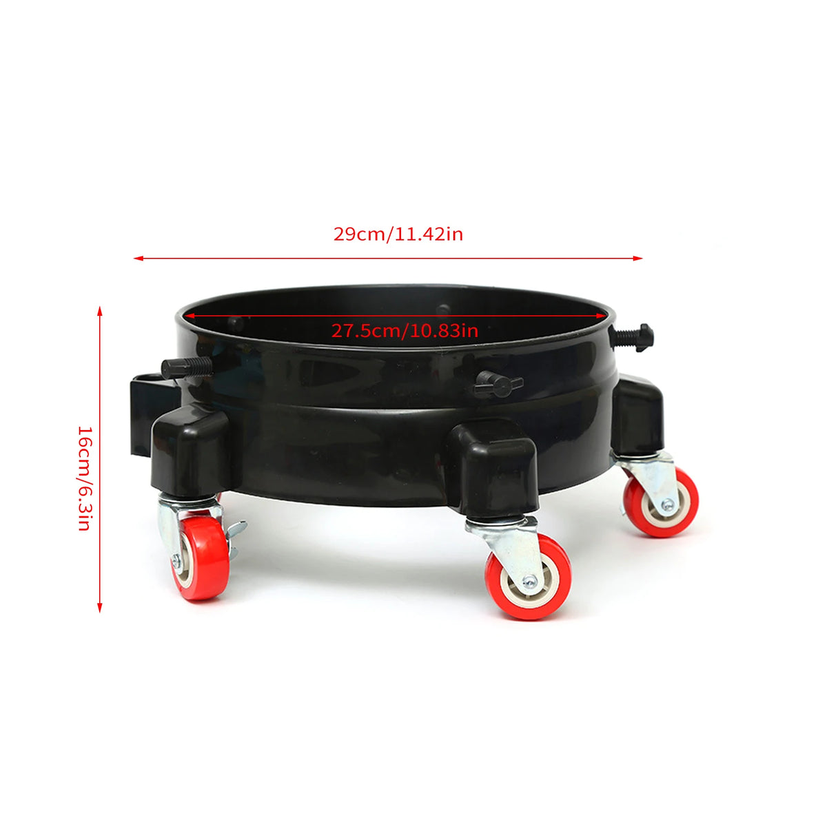 Rolling Bucket Dolly for Car Washing, Easy Push Drum Dolly with 5 Swivel Casters