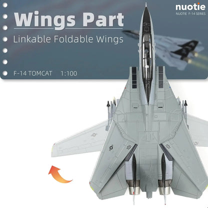 1/100 F-14B-2 VF-103 Tomcat Fighter Model Diecast Metal Airplan Mode Kit Jolly Rogers Militray Aircraft Model with Stand for