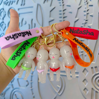 Internet-famous Natasha Black Doll Keychain, UV Color Changing Mini Pendant, Stress Relief Funny Novelty Gift, Multiple Colors A