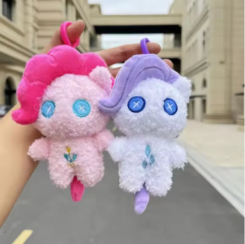Kawaii My Little Pony Plush Backpack Pendant Keychain Twilight Sparkle Fluttershy Pinkie Pie Cute Bag Decoration Toy Gift