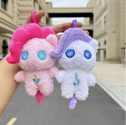 Kawaii My Little Pony Plush Backpack Pendant Keychain Twilight Sparkle Fluttershy Pinkie Pie Cute Bag Decoration Toy Gift