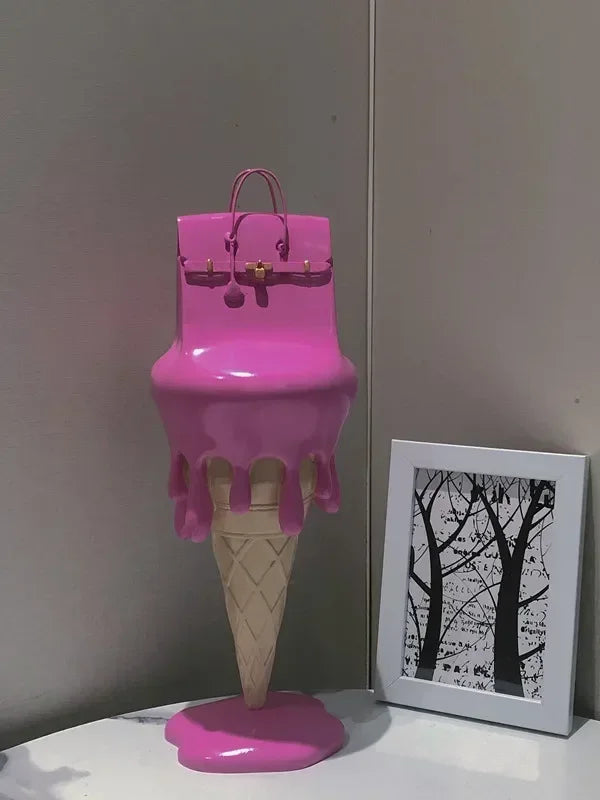 Melting Ice Cream Bag Statue Art Angel Figurine Luxury Decoration Sculpture For Home Living Room Desk Accessories