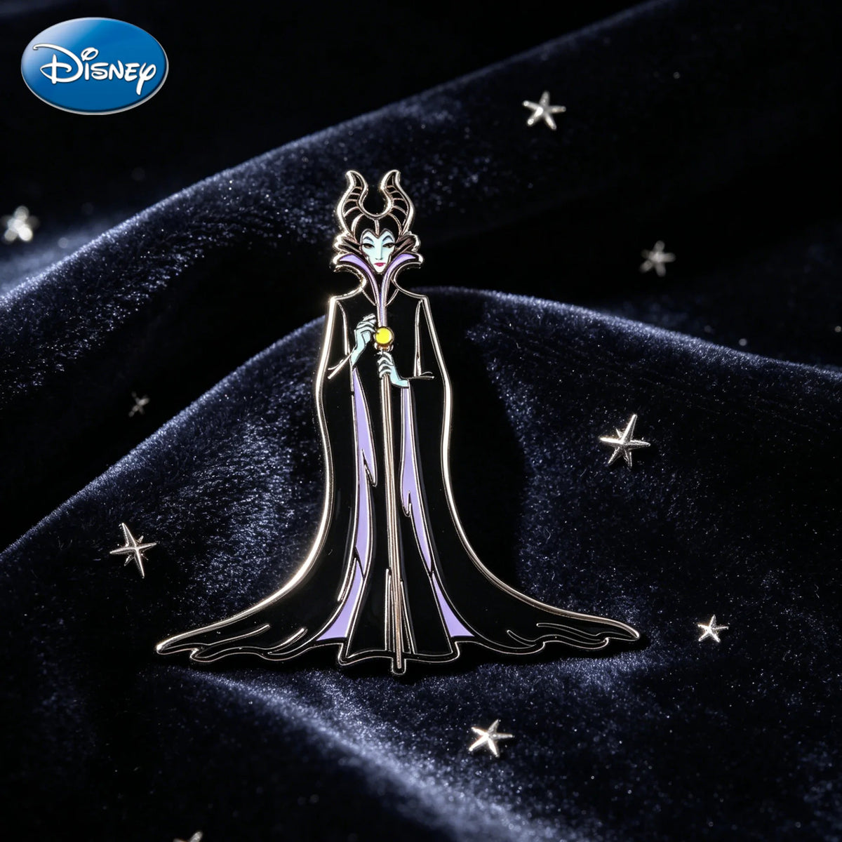 1PC Maleficent Collectible Enamel Pin Disney Officially Licensed Sleeping Beauty Villains Sorceress Maleficent Cartoon Brooches
