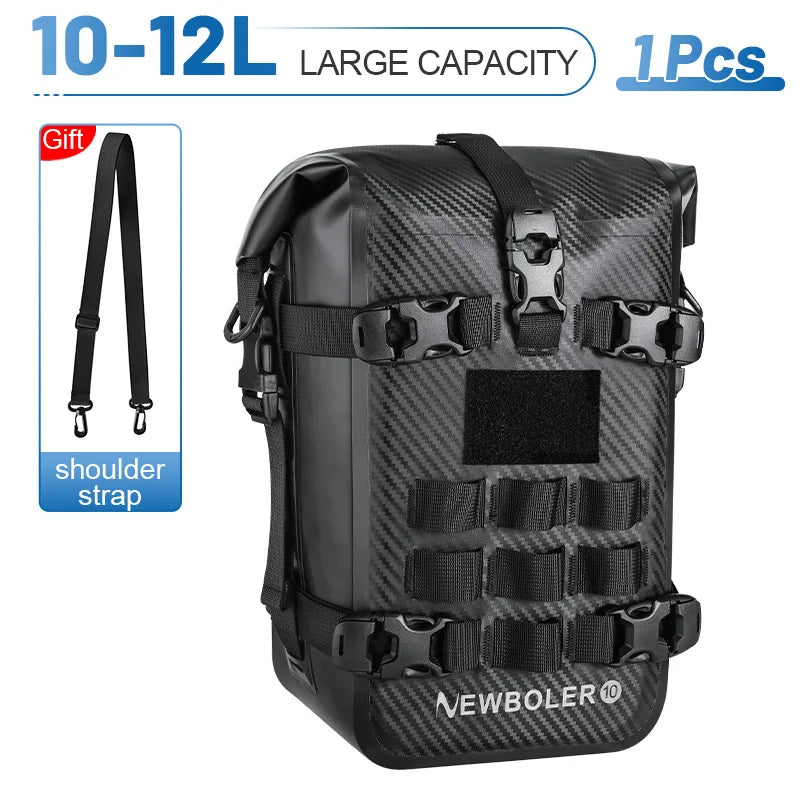 NEWBOLER 8/10L Motorcycle Bumper Bag Waterproof Frame Crash Bar Pack Outdoor Cycling Tool Placement Bag With Inner Support Board