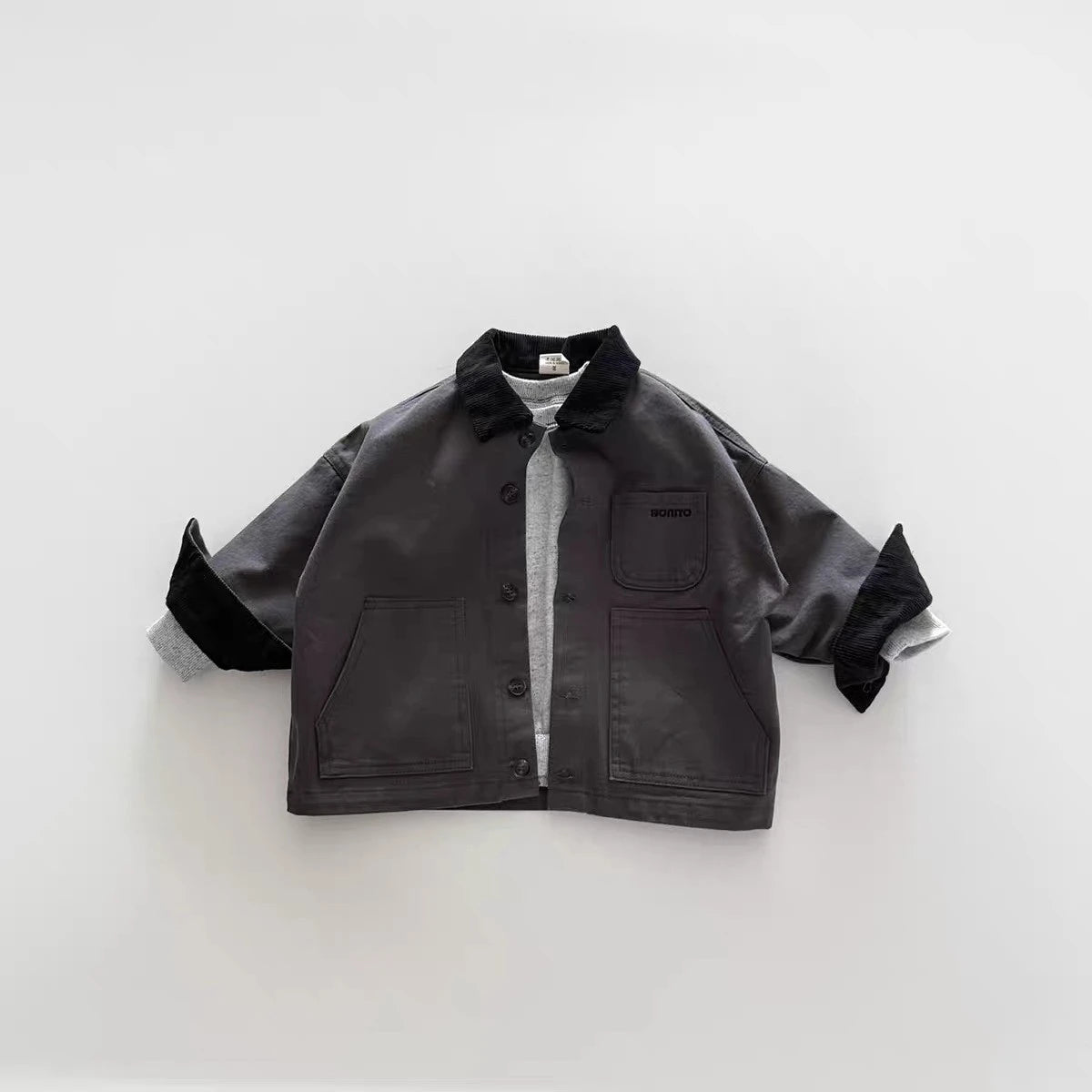 WT2710 New Arrivals Korean Style Corduroy Casual Jacket Collared Shirt for Kids Spring Autumn Unisex Children's Wear