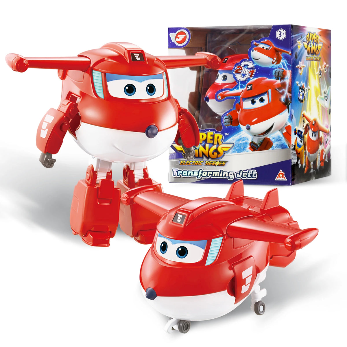 Super Wings 5 Inches Transforming Traver Transforms from Airplane to Robot in 10 Steps Deformation Action Figures Kid Toys Gift