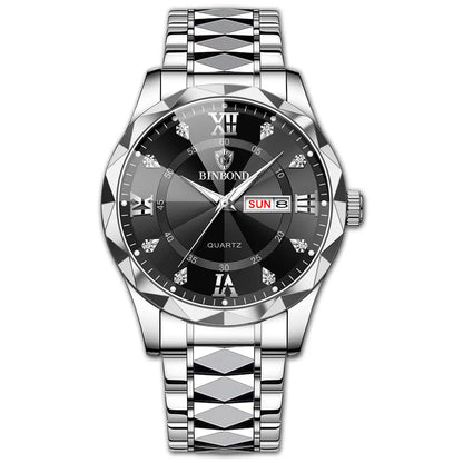 Male Mens Quartz Watches Top Brand Luxury Business Waterproof Luminous Large Dial Men Wristwatches Sports Stainless Steel Watch