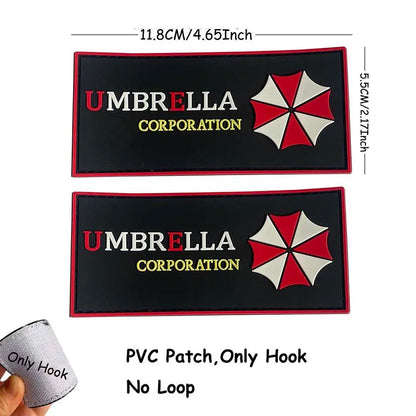 1PC,2PCS/ Umbrella Corporation PVC Rubber Morale Emblem,Biohazard Insignia Applique Embroidered patches,Tactical Backpack Badges