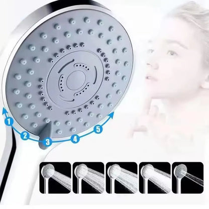 5 Modes Shower Head Set High Pressure Massage Handheld Bath Sprayer Nozzle Shower Head With Hose Bracket Bathroom Accessories