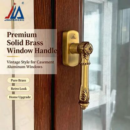 Premium Solid Brass Casement Window Handle, Vintage Bronze Lever for Aluminum Window, Replacement Hardware
