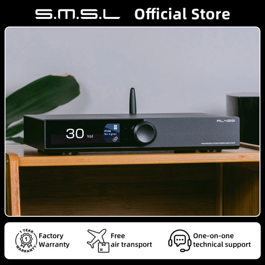 SMSL AL400 All-in-One Power Amplifier TPA3255 AMP CS43131 DAC Chip HiFi 165Wx2 BT5.1 EARC Phono LDAC AptX HD DSD256 XU316 MQA-CD