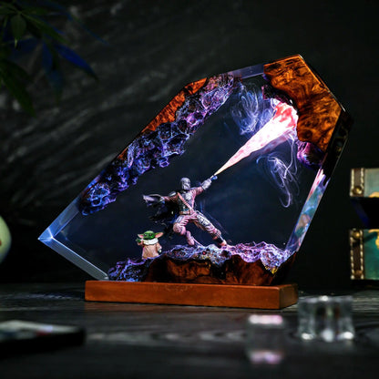 The Mandalorian Resin Art Lamp, Exquisite Craft Home Decor Collectible Figure Ornament