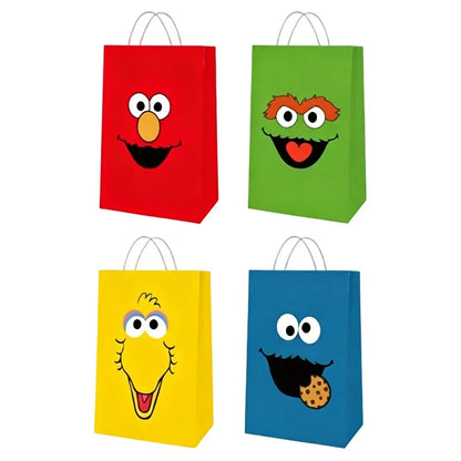 Birthday Party Decoration Set Supplies Cartoon Sesame Streets Birthday Party Supplies Tableware Balloon Cake Topper Banner Plate
