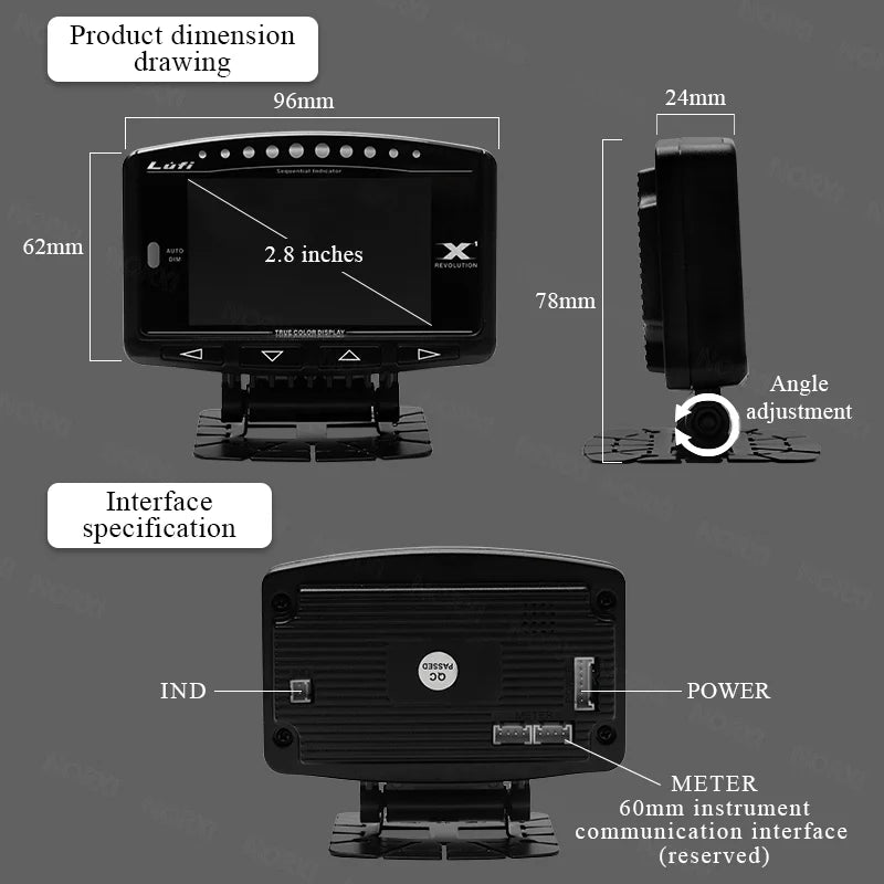 Original Lufi X1 revolution OBD OBD2 meter Smart Digital Multi English Version Gauge for car