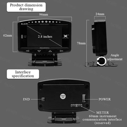 Original Lufi X1 revolution OBD OBD2 meter Smart Digital Multi English Version Gauge for car