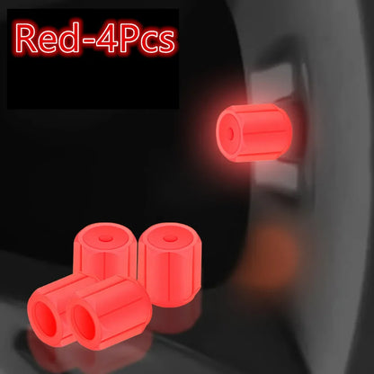 Luminous Tires Valve Caps Car Styling Universal Fluorescent Tire Valves Cap Car Motorcycle Bike Wheel Plug Tyre Hub Cover Decor