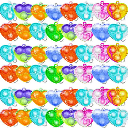 Mini Pop Keychain Fidget Toys Push Pop Bulk Keychain Party Favors For Kids Pop Bubble Toys Pack Boys Girls Adults