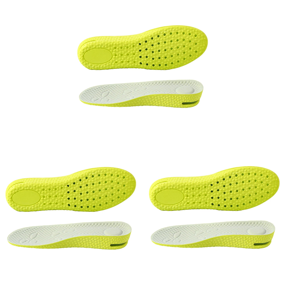 1Pair/3Pairs Height Increasing Insoles with Air Cushion Latex High Elasticity Comfortable Shoe Inserts for Comfort