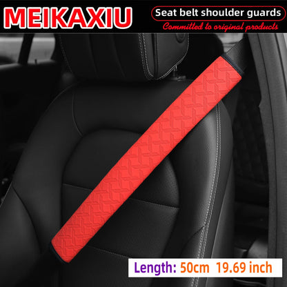 Car PU leather XX pattern shoulder guard cover for seat belt decoration 50 cm (19.69 inches) automotive interior accessories