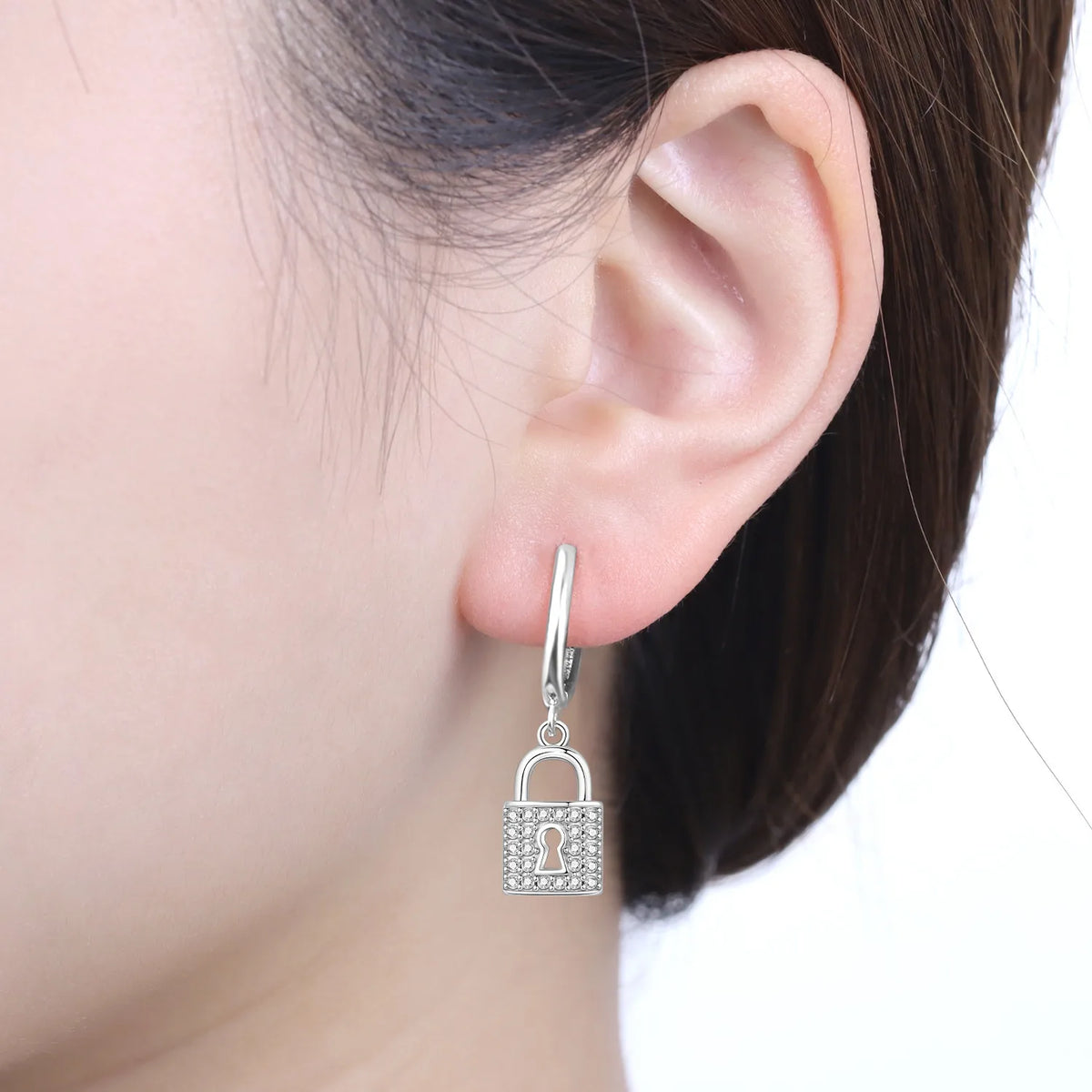 Orstarry 925 Sterling Silver Asymmetric Design Earring Key Lock Earrings Drop Earrings For Women Party Gifts Trendy Jewelry