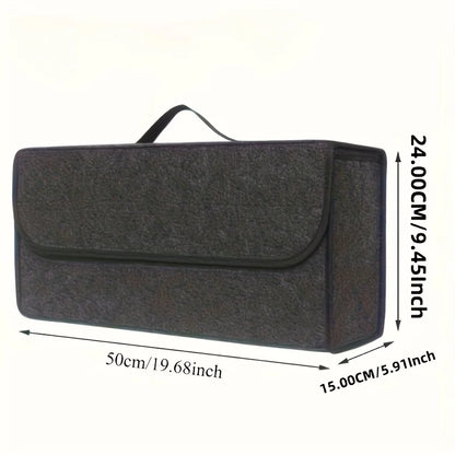 1-Pack Car Trunk Organizer: Foldable, Multi-Compartment with Ergonomic Handle, for SUVs/Sedans/Trucks, Durable Fabric