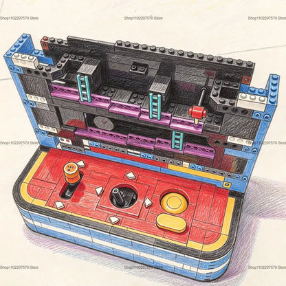 New Pinball Machine Building Blocks Set 1300+PCS DIY Assembly Tabletop Game Model Collectible Display Construction Toy for Adult