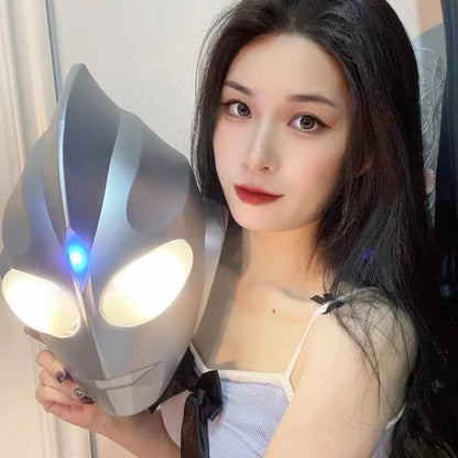 Anime Ultraman Headgear Tiga Helmet Glowing Mask Halloween Performance Cos Mask Switch Toy Adult Gift Cosplay Prop Gifts Toys