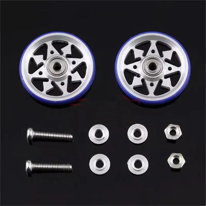 Homemade Tamiya 4WD accessories 19mm aluminum alloy guide wheel plastic wrapped edge low friction metal guide wheel