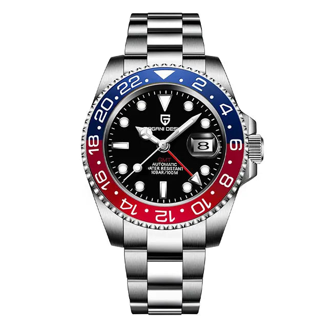 PAGANI DESIGN New GMT Men Watch Top Brand 40mm Mechanical Watch Sapphire Glass 100M Waterproof Automatic Wristwatch Reloj Hombre