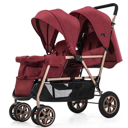 Top Selling lightweight twin baby stroller, poussette double baby stroller can sit and lie down,high quality stroller for 0-36m