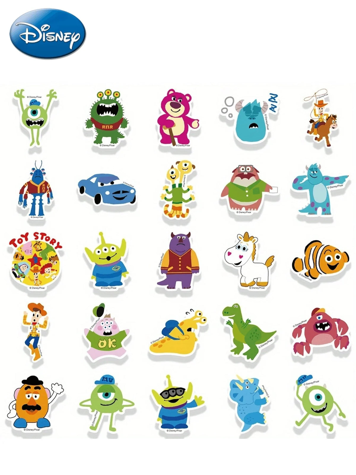 50PCS Disney Officially Licensed Toy Story Waterproof Vinyl Stickers Buzz Lightyear Woody Jessie Rex Alien DIY Decals for Laptop