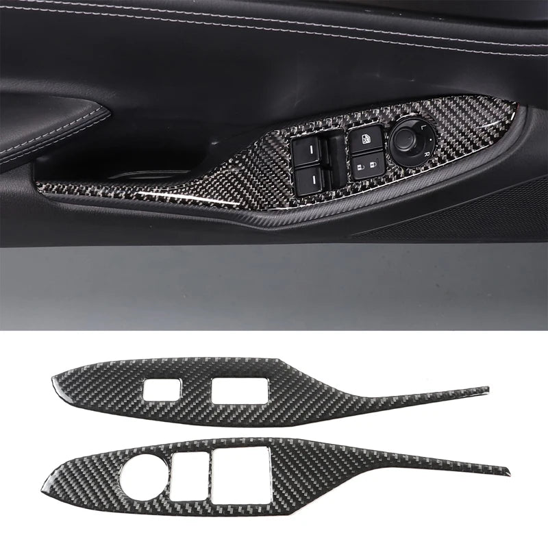 For 2016-2025 Mazda MX-5 ND ND5RC Door Window Switch Panel Soft Carbon Fiber Cover 2Pcs Left & Right Interior Sticker