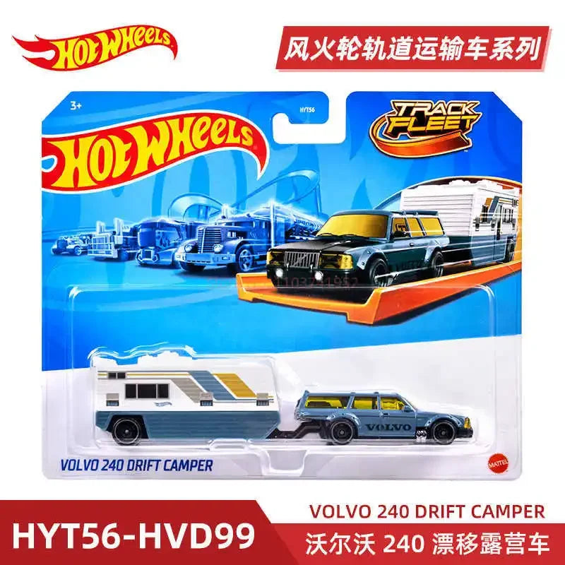 New Hot Wheels Transformers HYT56 Transformerstrack Fleet Optimus Prime Ultra Magnus Volvo 240 Drift 1/64diecast Car Model Toys