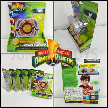Original Mighty Morphin Power Rangers Re-Ignition Power Morpher with 5 Power Coins Kids Roleplay Boy Toys Lights Over 40+ Sounds
